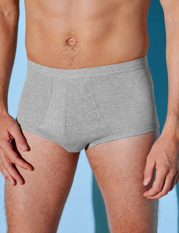 Slip ouvert taille haute - lot de 3 (gris chiné) Slip ouvert taille haute - lot de 3 (gris chiné)